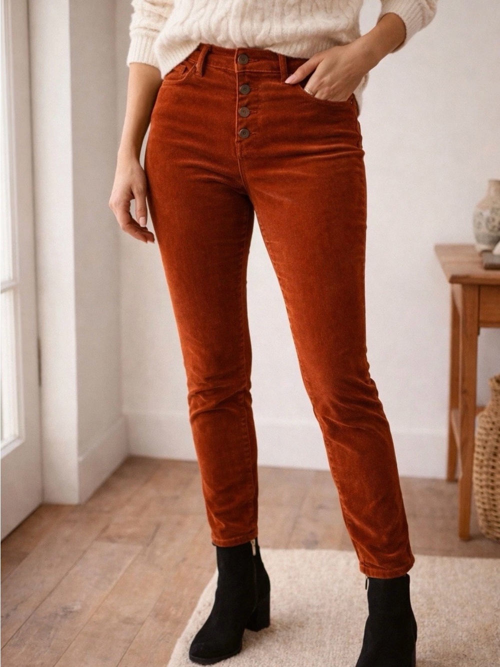 NWT The Loft High-Waist Corduroy Women’s Jeans - Rust